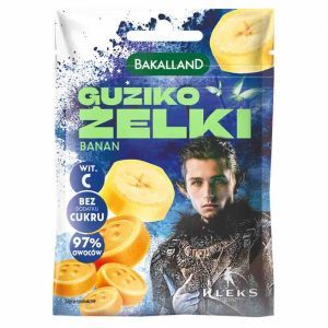 Bakalland Guziko Żelki bananowe Kleks 34 g