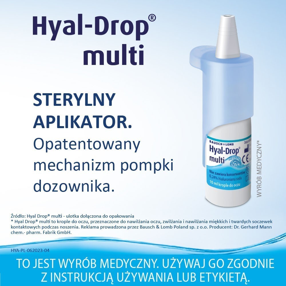 Hyal-Drop multi - krople do nawilżania oczu i soczewek kontaktowych 10 ml