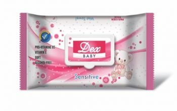 Dex Baby Soft Care chusteczki nawilżane dla dzieci z klipsem różowe 72 szt