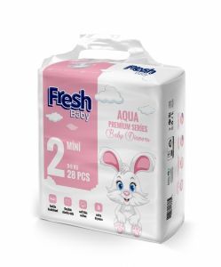 Fresh Baby pieluszki AQUA Premium Rozmiar 2 Mini x 28 szt (3-9 kg)