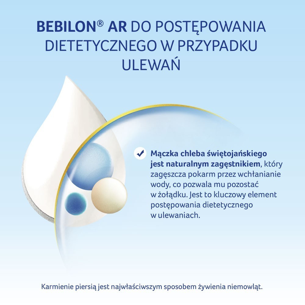 Bebilon AR od urodzenia do postępowania dietetycznego w przypadku ulewań 400 g