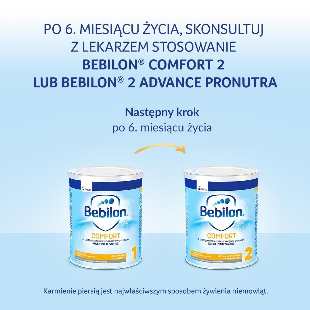 Bebilon Comfort 1 od urodzenia do postępowania dietetycznego w przypadku kolek i/lub zaparć 400 g