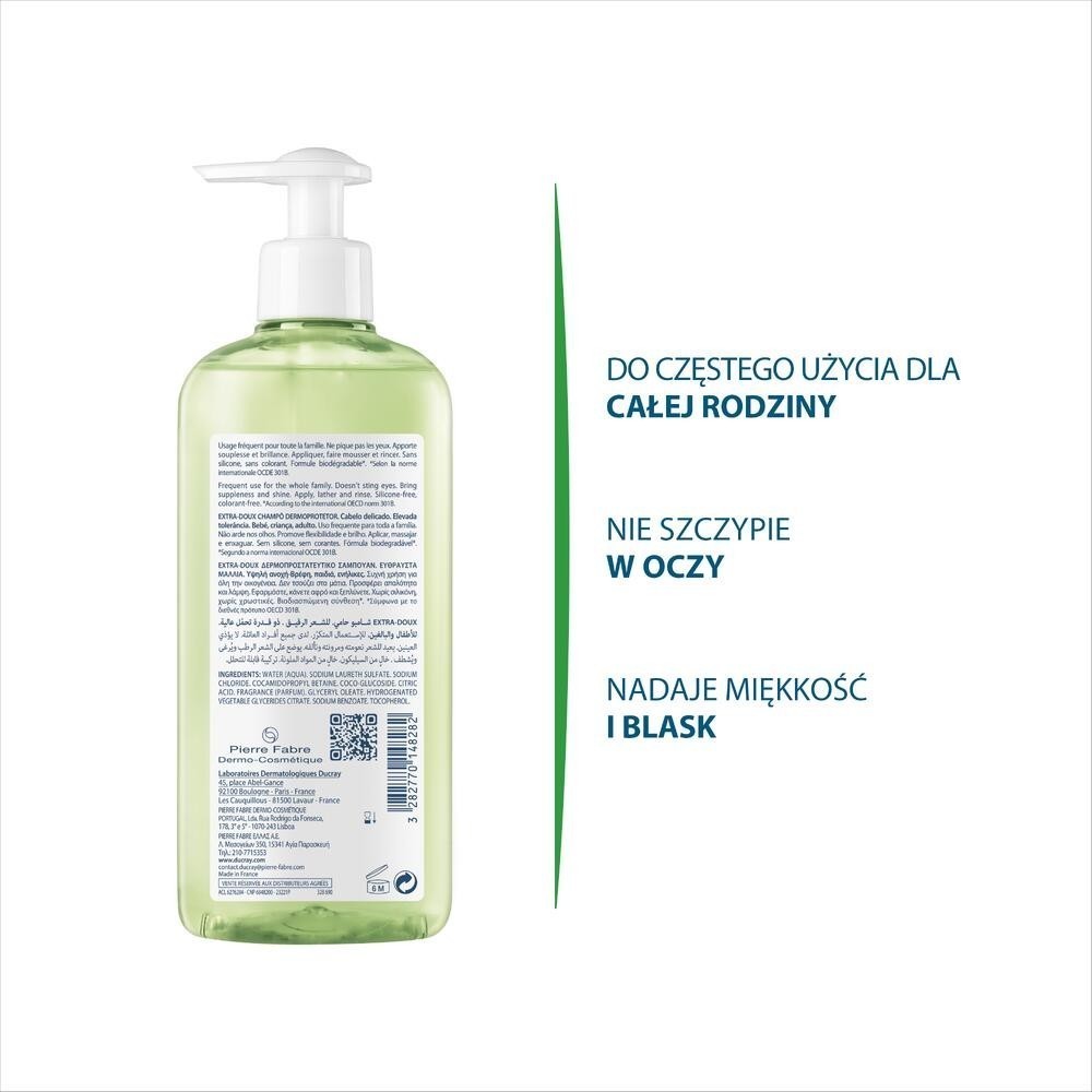 Ducray extra doux - szampon dermatologiczny do częstego stosowania 400 ml (nowa formuła)