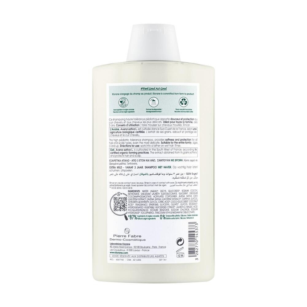 Klorane szampon do włosów na bazie mleczka z owsa 400 ml