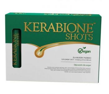 Kerabione Shots - wegańska płynna formuła dla włosów i paznokci x 14 fiolek po 25 ml