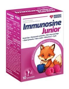 Rodzina Zdrowia Immunosine Junior x 10 sasz o smaku malinowym (nowy skład)